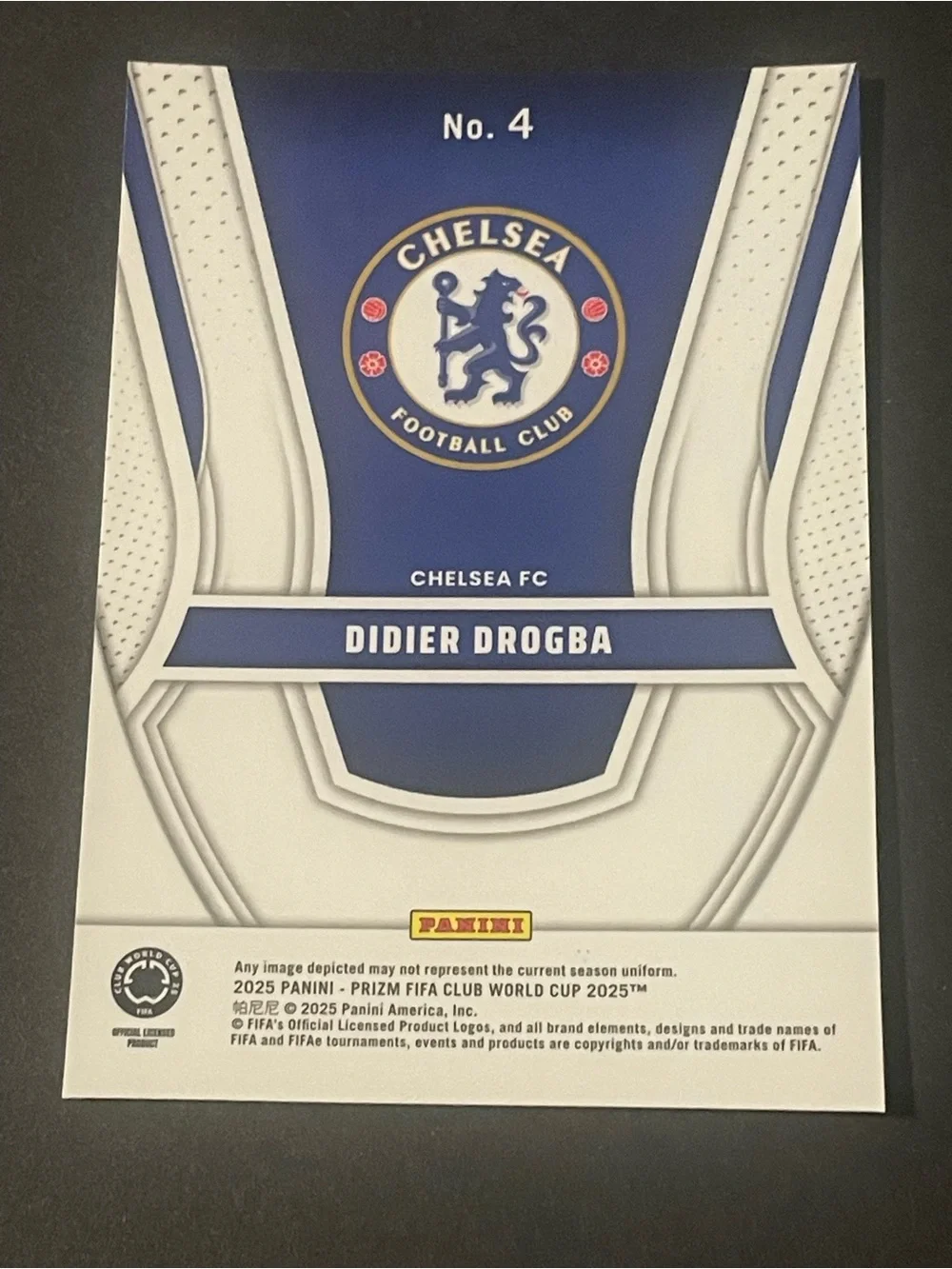2025 Prizm Club World Cup #4 Didier Drogba Legendary Talents Chelsea FC Card